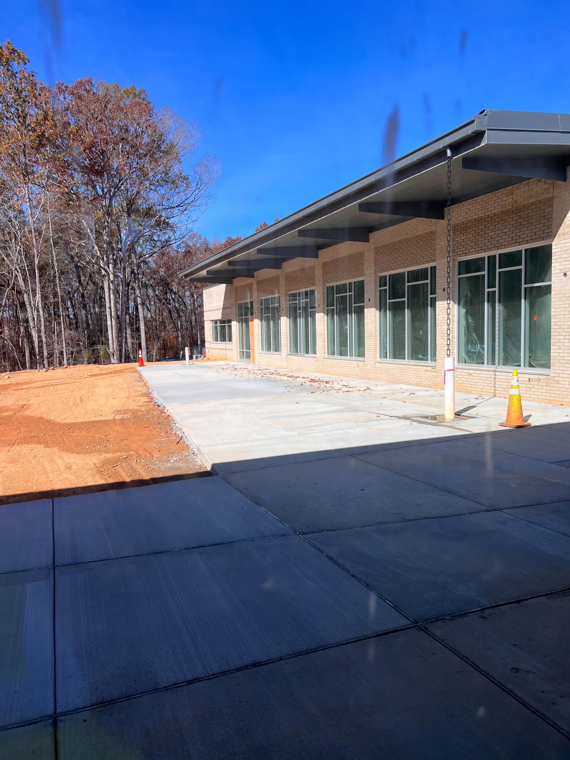 Photo of the SWRL under construction showing the patio area