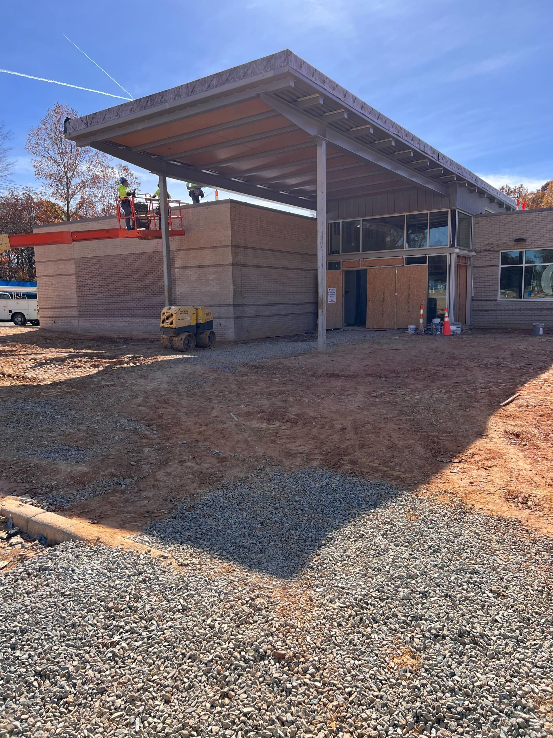 Photo of the SWRL under construction showing the exterior entrance